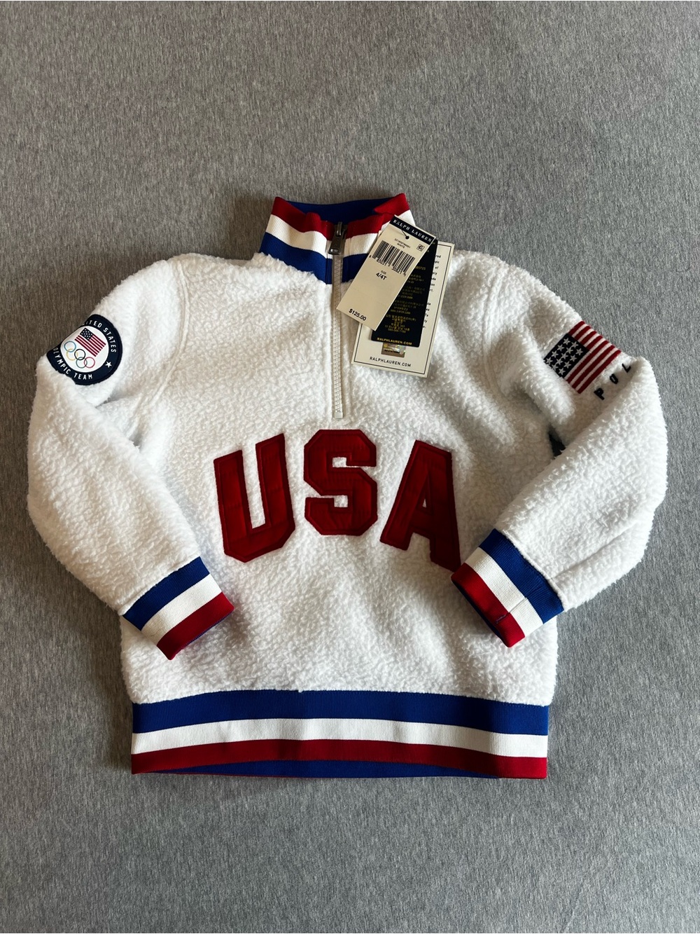 NWT Polo Ralph Lauren USA Olympic Team Fleece Pullover 4T Unisex